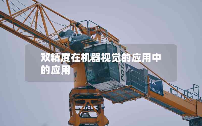 雙精度在機器視覺的應(yīng)用中的應(yīng)用 雙精度在機器視覺的應(yīng)用中的應(yīng)用