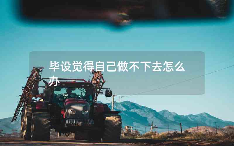 畢設(shè)覺得自己做不下去怎么辦 畢設(shè)覺得自己做不下去怎么辦